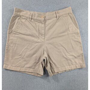 Lauren Ralph Lauren Shorts Womens SZ 10 Beige Chino 100% Cotton Flat Front